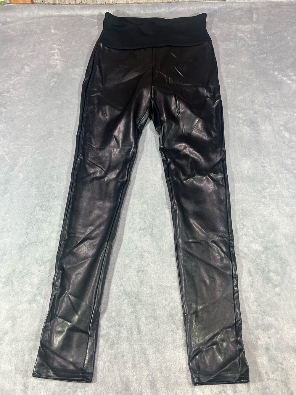 Spanx Assets Women's All Over Faux Leather Leggings - Black Size S